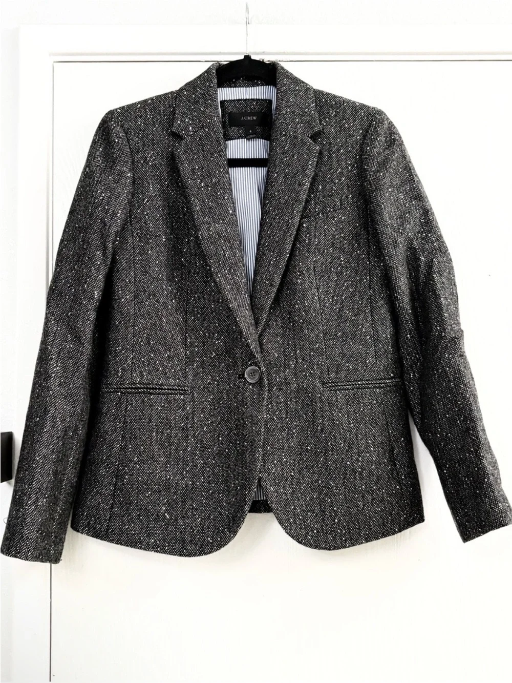 J. Crew Campbell Donegal Sparkle Charcoal Herringbone Career Blazer Size 6